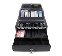FONOBO Caisse enregistreuse électrique à 48 Touches avec Tirelire, Caisse enregistreuse à 6 LED numériques avec imprimante Thermique, pour Restaurant/Magasin d'affaires,Black