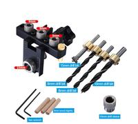 Fonowx 1 Kit Gabarit de Trous Obliques Système avec Guide de Perçage Cheville Bois Bloc Aluminium Robuste Utilisable pour, A