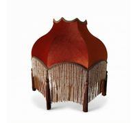 Fonowx Abat-jour de Lampadaire Vintage Campagne Française Velours Luxe Contours Soignés Perlé Frangé Style Fait Main Effet, Grand, Abat-jour Avec Installation Par Clip E27 Sur La Partie Inférieure