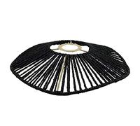 Fonowx Abat-Jour Rustique en Corde Tissée Noir, Boho, Suspendu pour Lampe de Plafond, Salon, Hôtel, Café, Restaurant, Chambre, Bureau, Cadeau de Pendaison de Crémaillère