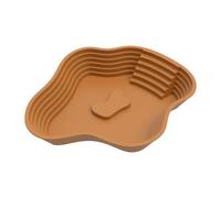 Fonowx Accessoire pour Terrarium Reptile Bassine d'eau avec Pente pour Manger Boire et Se Reposer Adapté Aux Tortues Semi-Aquatiques et Geckos, Brun