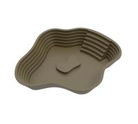 Fonowx Accessoire pour Terrarium Reptile Bassine d'eau avec Pente pour Manger Boire et Se Reposer Adapté Aux Tortues Semi-Aquatiques et Geckos, Vert Foncé