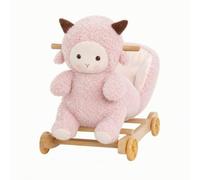 Fonowx Agneau à Bascule en Peluche Sécurisé J à Bascule Res Évolutif Balançoire D'intérieur pr Bébés, Éveil Moteur, Chambre Bébé, Rose