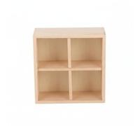 Fonowx Armoire Miniature 1 12 Cabinet Poupée Meuble Bois Maquette Étagère Rangement Non Peinte à Décorer Peinture Teinture Distress Convient aux Bricoleurs, Armoire 4 Cases