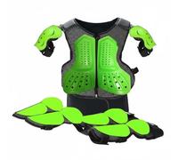 Fonowx Armure pour Enfant Plastron Ajustable Bouclier Épaules Coudes Genoux Mousse Absorbante Maintien Flexible Adaptée à la Sécurité des Enfants Lors de Sports Extrêmes Extérieurs Vélo Skate , Vert