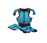 Fonowx Armure pour Enfant Plastron Ajustable Bouclier Épaules Coudes Genoux Mousse Absorbante Maintien Flexible Adaptée à la Sécurité des Enfants Lors de Sports Extrêmes Extérieurs Vélo Skate , Bleu