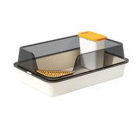 Fonowx Bac à Litière pour Chat avec Couvercle Anti-, Ouvert sur Le Dessus, pour Chatons, Lapins et Petits Animaux