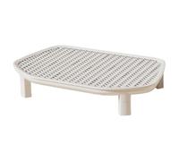 Fonowx Bac à Litière pour Chat avec Marchepied et Litière Anti-Rampe. Accessoires pour Animaux. Bac à Litière pour Chaton avec Marchepied, Blanc