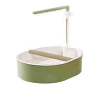 Fonowx Bain d'oiseaux Automatique, Accessoire pour Cage à Perroquet, Facile à Installer, pour Chardonnerets, Perruches et Oiseaux D'intérieur, Ligne Verte