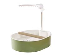 Fonowx Bain d'oiseaux Automatique, Accessoire pour Cage à Perroquet, Facile à Installer, pour Chardonnerets, Perruches et Oiseaux D'intérieur, U Style White