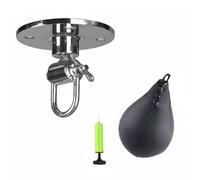 Fonowx Ballon de de Boxe Balle Suspendue Sac de Frappe Cuir PU Consistance Parfaite Entraînement de Coordination Adapté aux Adultes Garage Boxe, Noir