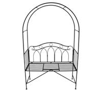 Fonowx Banc de Jardin Métal Banc Extérieur Siège Structure Fer Arceau Décoratif Dossier Courbe Assise Ajourée Convient à Repos Jardin Promenade