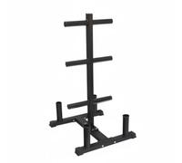 Fonowx Barbell Storage Rack Support de Rangement Porte-barres Porte-disques Porte-haltères Structure Verticale Compacte pour Stocker Barres et Plaques Hors