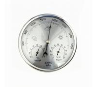 Fonowx Baromètre Analogique Thermomètre Hygromètre Intégrés Classique Baromètre à Cadran 130 Centimètre Météo à Cadran pr Bureau, Argent, B