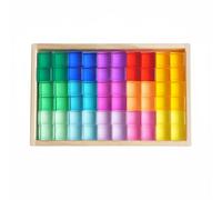Fonowx Bloc Acrylique Jouet Éducatif Empilable Translucide Découverte Sensorielle Développement Aptitudes Créatives Construction Amusante Adapté Utilisation, 60 PC Haute Transp.