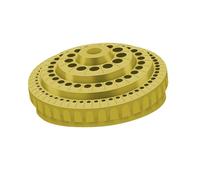 Fonowx Boîte de Rangement pour Forets, Conteneur, Support pour Outils D'affûtage, Vitrine Vide Rotative, Usage Domestique avec 100 Forets, Jaune