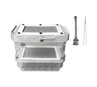 Fonowx Boîte D'Élevage de Grillons Mini Habitat d'alimentation Conteneur Transparent Tiroir Amovible Système D'Aération Convient à La Nourriture D'Insectes R, Maille 0.4 Mm