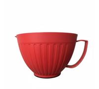 Fonowx Bol Mélangeur Pp Bol Saladier Verseur Gradué Bande en Silicone Base Stable Adapté à la Cuisine Maison Fabrication de Desserts, Rouge