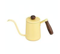 Fonowx Bouilloire à Café Bouilloire Verseuse Cafetière Carafe Gooseneck en Acier Inoxydable 304 avec Versement Précis à 90 Degrés et Poignée en Bois, Jaune