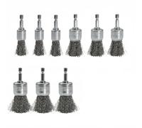 Fonowx Brosse de Nettoyage en Fil Brosse Rotative Brosse Métallique Brosse pour Perceuse Brosse à Roue Fil Acier Carbone 03mm Résistant au Filage pour , Black , Hex 9PC Brush SET