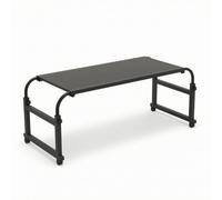Fonowx Bureau de Lit Ajustable Table de Chevet Chariot Roulant Bord Anti- Surface Résistante à l'eau roulettes 360 Freinables, Noir Givré, 120 40cm【pour Lit De Moins De 2,1 Mètres】