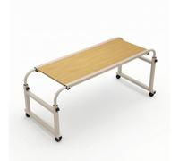 Fonowx Bureau de Lit Ajustable Table de Chevet Chariot Roulant Bord Anti- Surface Résistante à l'eau roulettes 360 Freinables, Chêne Ancien, 140 50cm【pour Lit De Moins De 2,3 Mètres】