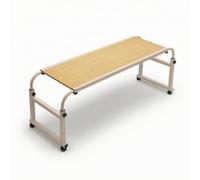 Fonowx Bureau de Lit Ajustable Table de Chevet Chariot Roulant Bord Anti- Surface Résistante à l'eau roulettes 360 Freinables, Chêne Ancien, 120 40cm【pour Lit De Moins De 2,1 Mètres】