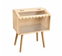 Fonowx Cage d'Élevage pour Pits en Bois Toit à Charnière Transparent Quatre Jambes Stables pour Élevage d'oiseaux Soins Pratiques à la, 50x30x30 Cm