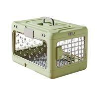 Fonowx Cage Pliable Chat Cage Transport Chien Cage Portable Lapin Cage Rigide Fonction Pliante Matériau PP Fer Convient pour Animaux de Compagnie, Vert