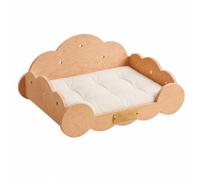 Fonowx Canapé pour Chat Accoudoirs Surélevés Fond Rembourré en Mélange Coton Lin pour Offrir Un Refuge Chaleureux Sécurisé aux Chats aux Pits Chiens dans Les Pièces Familiales Les Studios, M