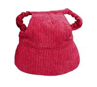 Fonowx Casquette de Baseball pour Chien Passe-oreilles Chapeau Animaux Réglable Corduroy Visière Soleil Confortable et Légère Équipement Mode D'Été pour Util, Rouge, Xl