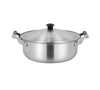 Fonowx Casserole Compacte en Acier Inoxydable avec Poignées Latérales Stables et Couvercle Anti-surverse pour Usage sur la Cuisinière, Argent, 18 Cm