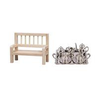 Fonowx Chaise de Parc Miniature En Bois, échelle 1:12, Faite à La Main, Non Peinte, Idée de Bricolage pour Maisons de Poupées