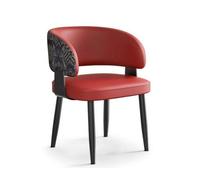 Fonowx Chaise de Salle à Manger Chinoise Moderne Luxueuse avec Rembourrage Épais et Dossier Ergonomique Cadre Robuste en Acier au Carbone Revêtement, Rouge Style Chinois