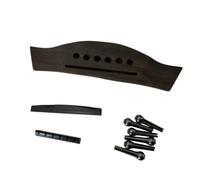 Fonowx Chevalet de Guitare Acoustique Chevalet, Chevalet Noir, Sillet Noir, 6 Chevilles De Pont En Cuivre Noir
