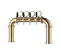 Fonowx Colonne de de Distribution Distributeur de Boisson Poste de Tirage Cadre en Forme de Porte avec pour Intégration, Doré, Doré, Colonne À Bière 4 Têtes, Finition Dorée