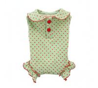 Fonowx Coton pour Animaux Combinaison Robe Tenue Allure Soignée avec Volants Tissu Agréable pour Port Prolongé Coupe Couvrante Adaptée aux Promenades Prise de Photos Maison, Green, S