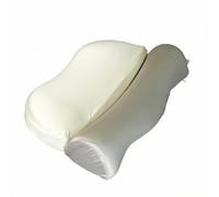 Fonowx Coussin de Traction Cervicale Oreiller Orthopédique Oreiller Ergonomique Oreiller Mémoire de Forme Oreiller de Soutien Appui Nuque et Tête avec Forme, Blanc + Gris, 52 35 11cm