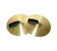 Fonowx Cymbale de Percussion en Laiton Main Instrument Musique Plaques Sonores Paire à Main Timbre Traditionnel Finition Polie Lisse Courroies Antidérapantes, 10 Pouces