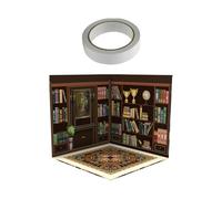 Fonowx Diorama 1:12, spectacle d'arrière-plan pour figurines, Mini poupée, Mini voiture moulée sous pression, poupées Ob11 BJD, Salle d'étude