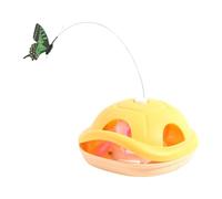 Fonowx Dispositif de Jeu pour Chat avec Plumes, Action tournante et Flottante pour l'exercice, Or