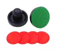 Fonowx Ensemble de 2 Poussoirs et Palets de Hockey sur Air pour Mini-jeux de Table - Accessoires de Rechange - Idéal pour S'amuser En Famille dans, 6 pièces