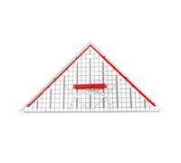 Fonowx Équerre de Règle Triangulaire Rapporteur Guide avec Poignée Amovible Transparente en Plastique pour Cours de Géométrie Planches s Maquettes Exercices de Mesure Ateliers Créatifs 15cm