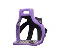 Fonowx Étrier de Sécurité avec Sangle Maille Étrier Équestre Marchepied Antidérapant Cadre Moulé Résistant Base Large pour Appui Confortable et Stabilité Dressage Concours Entraînement