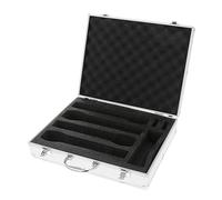 Fonowx Étui de Microphone boîte de Rangement de Micro étui en Mousse étui de Transport de Micro d'instrument Antichoc Professionnel étui de Micro Dur pour la, d'argent Tenant 4