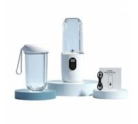 Fonowx Extracteur de Jus Portable Blender de Poche Rechargeable Usb avec Indicateur d'Installation Chronométrage Moteur 20800 Tr/min Lames Inox Utilisation, Blanc