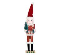 Fonowx Figurine Calendrier Festif Décoration Ornement Statue Compteur Noël sur Bois Esprit Traditionnel Adaptée à la Cheminée Étagère Table de Console 38cm