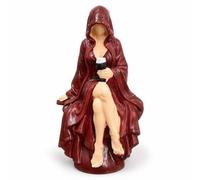 Fonowx Figurine Femme Inconnue Résine Statue Sculpture Objet Déco Table Statue de Table Compacte avec Drapé Texturé Petit Verre, 7 6 12cm, Style A, Dame Mystérieuse Gothique Assise
