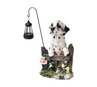 Fonowx Figurine lumineuse de chien pour jardin, sculpture solaire extérieure, Tacheté