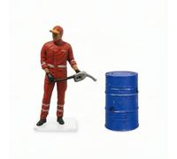 Fonowx Figurine Miniature de Fût D'huile En Résine Peinte à La Main, Idéale pour La Décoration de Stations-service et La Réalisation de Dioramas. Convien
